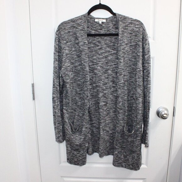 Madewell Long Sleeve Open Cardigan Size Medium Heathered Gray - Picture 1 of 3